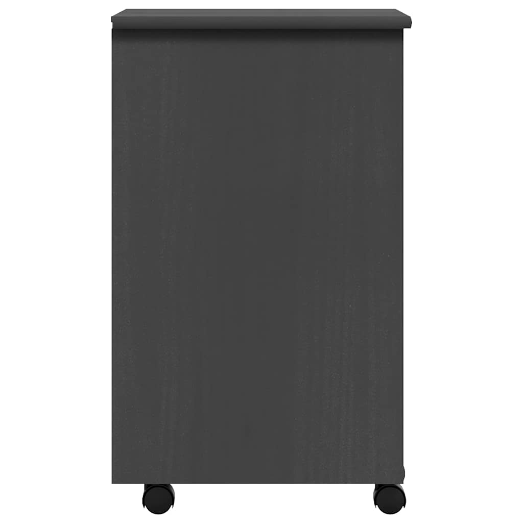 Rolling Cabinet with Drawers MOSS Grey Solid Wood Pine