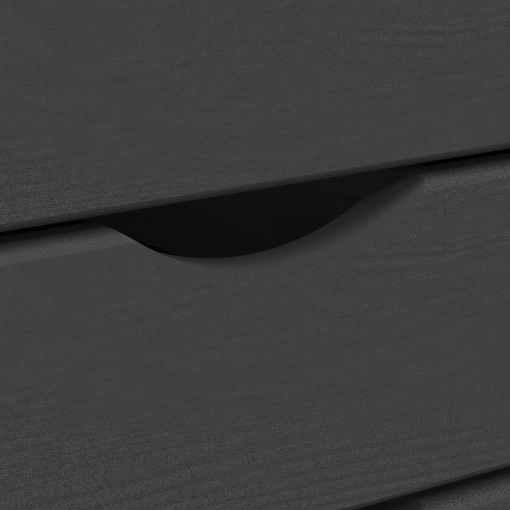 Rolling Cabinet with Drawers MOSS Grey Solid Wood Pine