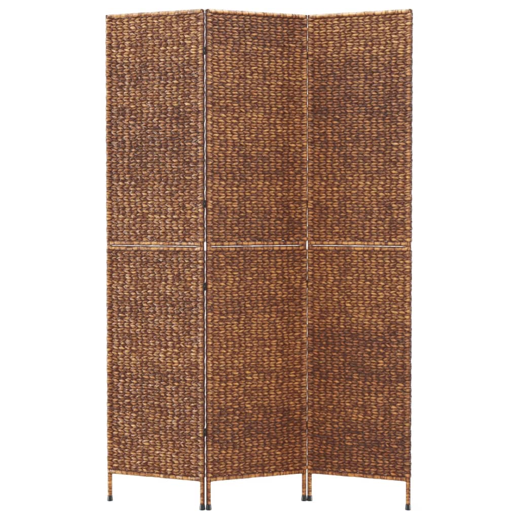 Room Divider 3-Panel Brown 122x180 cm Water Hyacinth