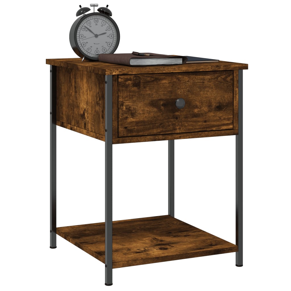 Bedside Table Smoked Oak 44x45x58 cm Engineered Wood