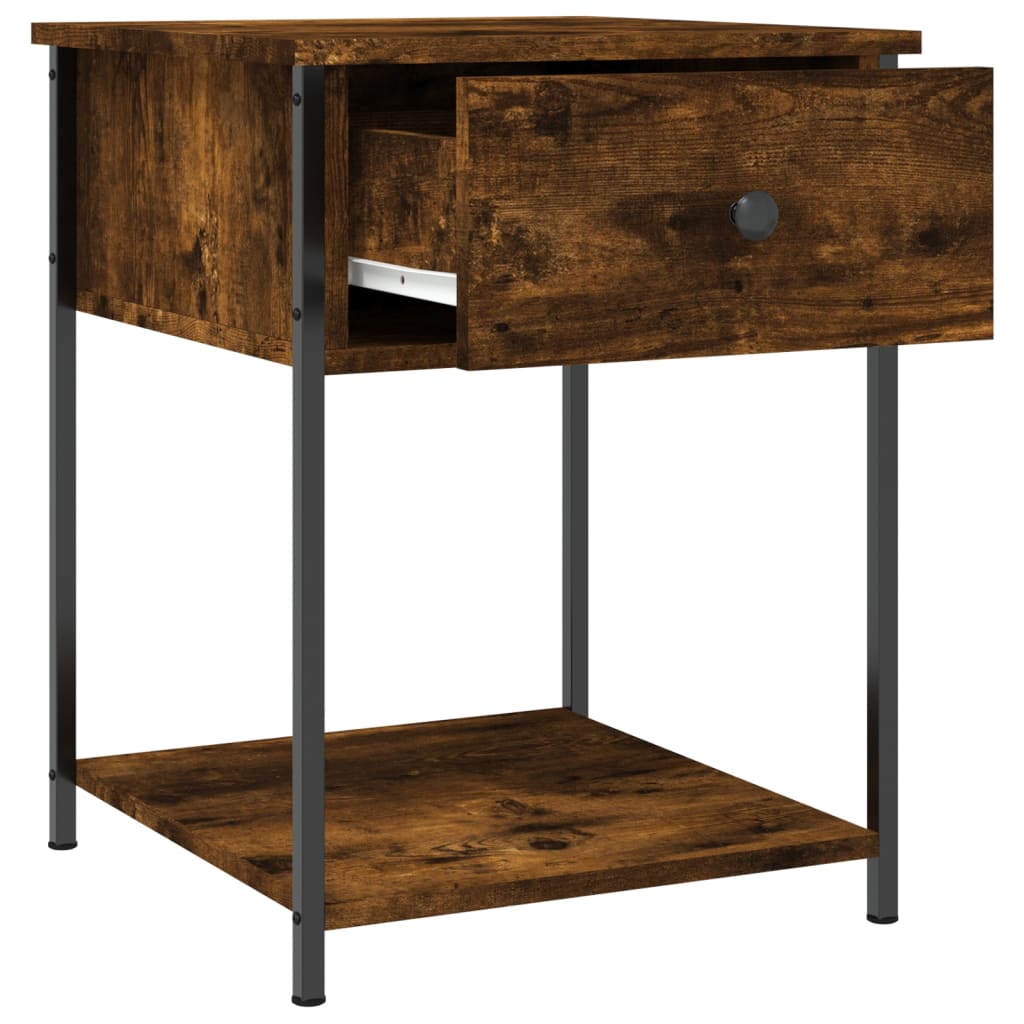 Bedside Table Smoked Oak 44x45x58 cm Engineered Wood