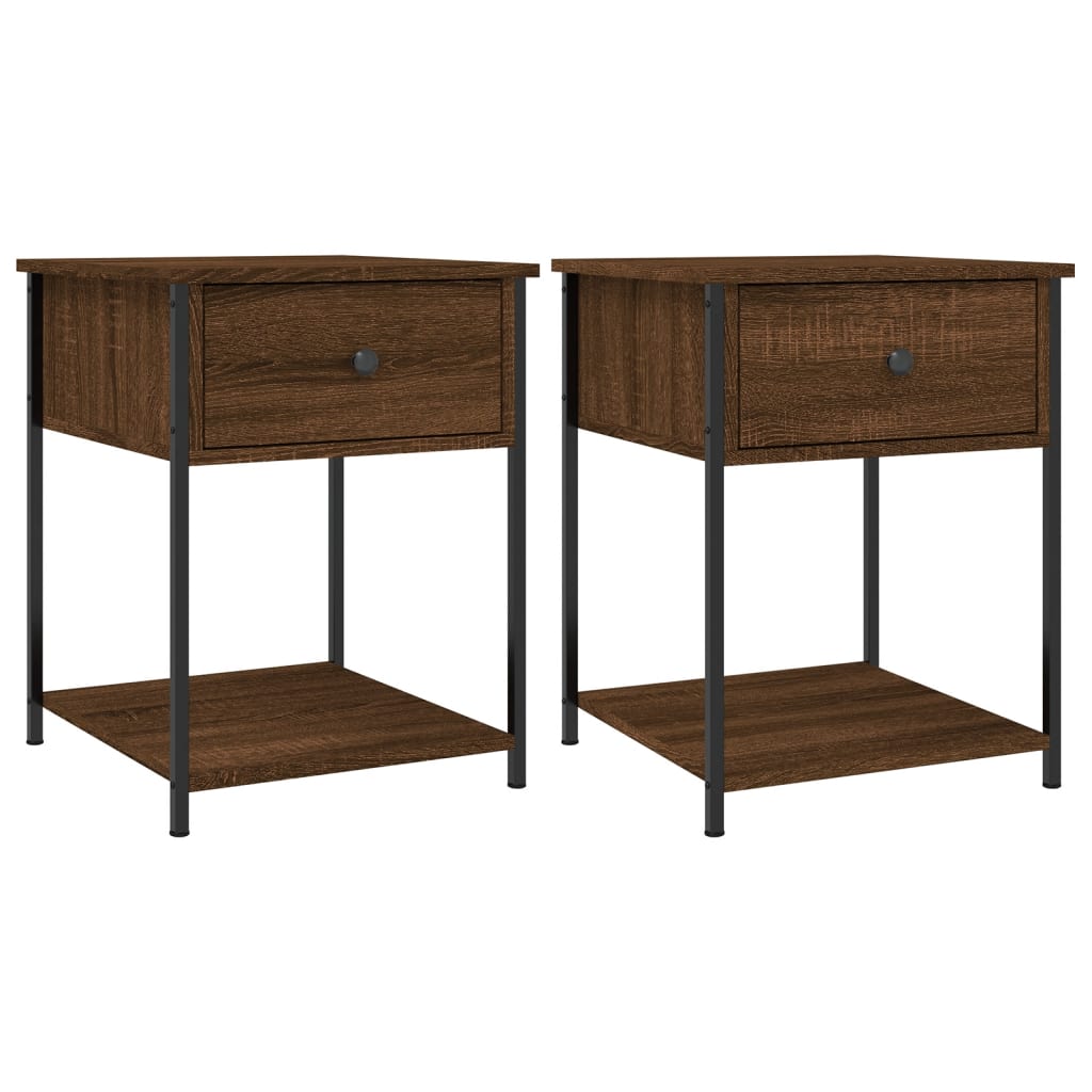 Bedside Tables 2 pcs Brown Oak 44x45x58 cm Engineered Wood