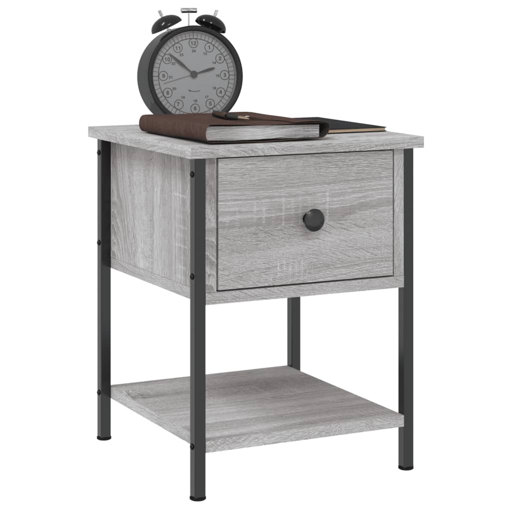 Bedside Table Grey Sonoma 34x35.5x45 cm Engineered Wood