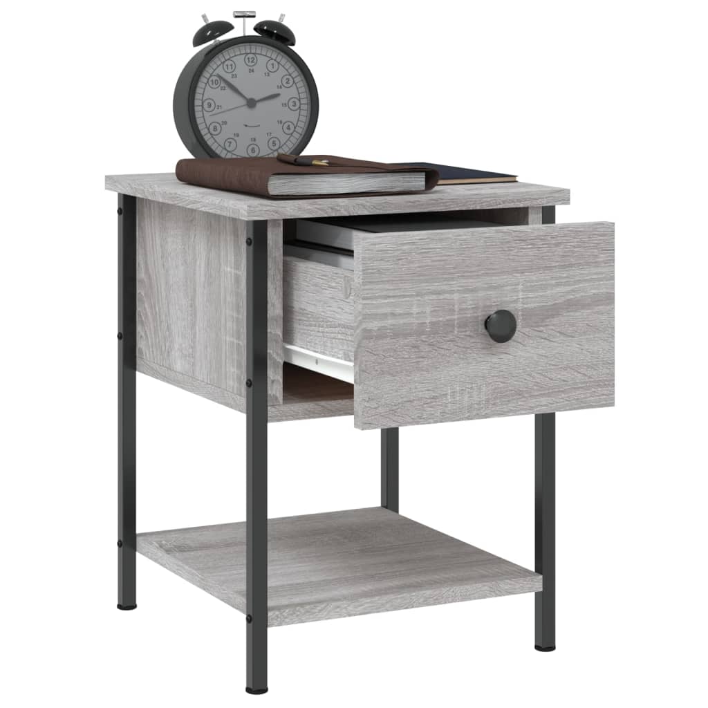 Bedside Table Grey Sonoma 34x35.5x45 cm Engineered Wood
