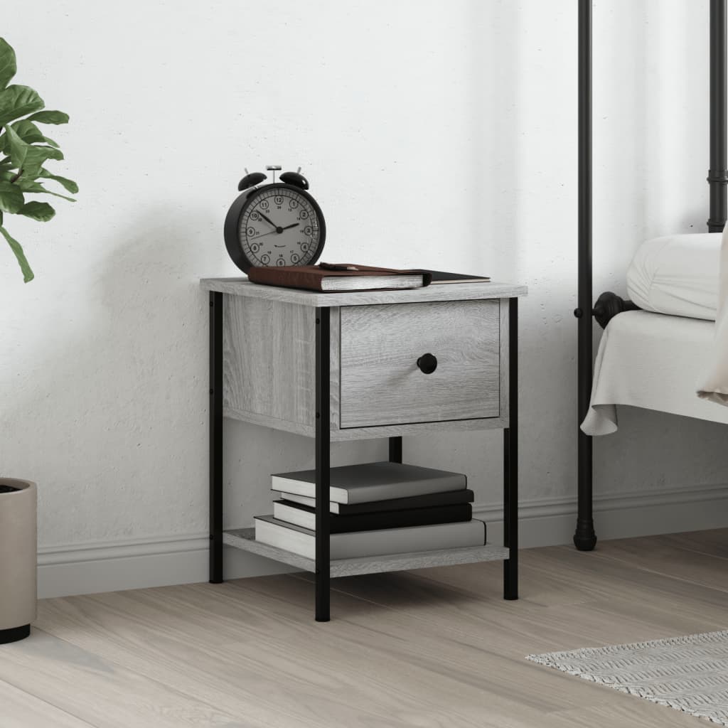 Bedside Table Grey Sonoma 34x35.5x45 cm Engineered Wood