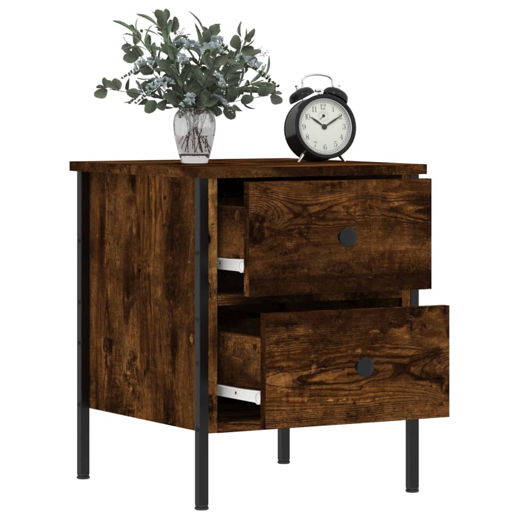 Bedside Cabinet Smoked Oak 40x42x50 cm Engineered Wood