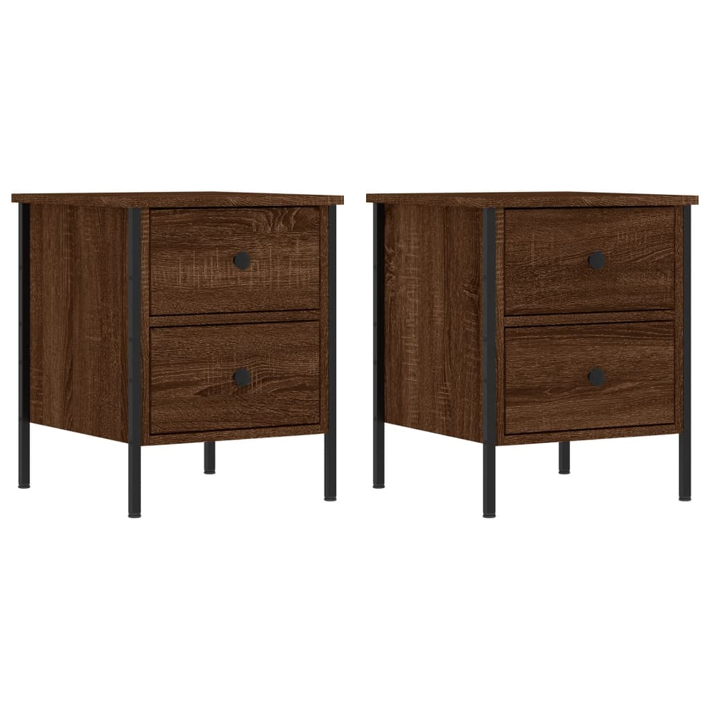 Bedside Cabinets 2 pcs Brown Oak 40x42x50 cm Engineered Wood