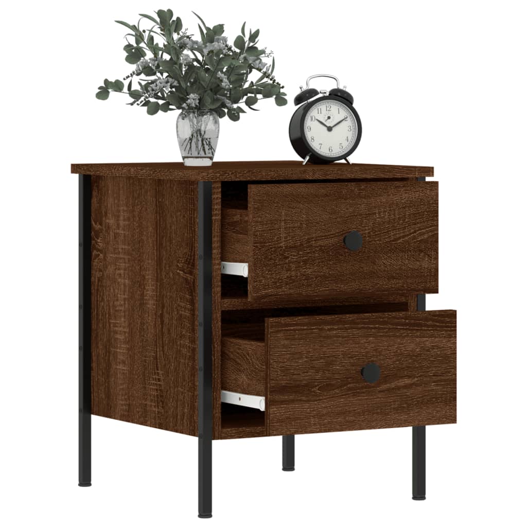 Bedside Cabinets 2 pcs Brown Oak 40x42x50 cm Engineered Wood