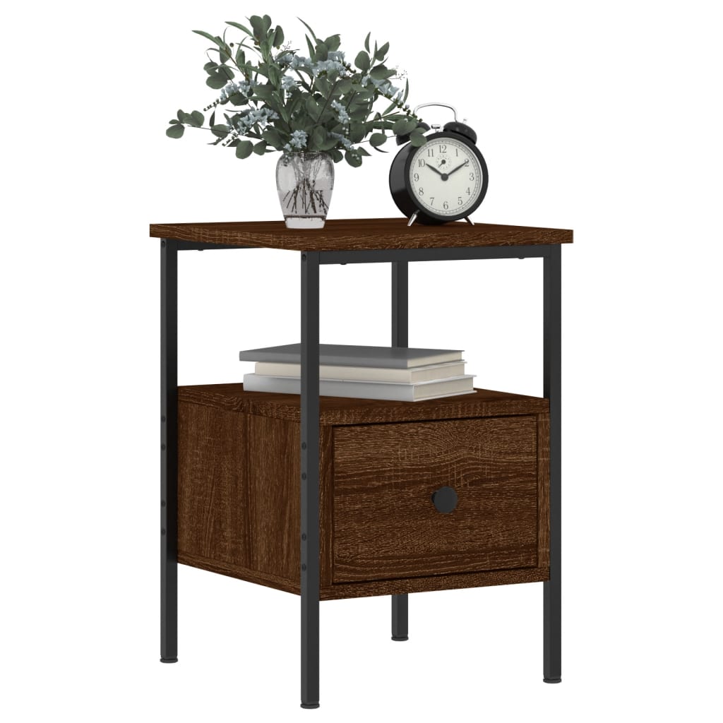 Bedside Cabinet Brown Oak 34x36x50 cm Engineered Wood
