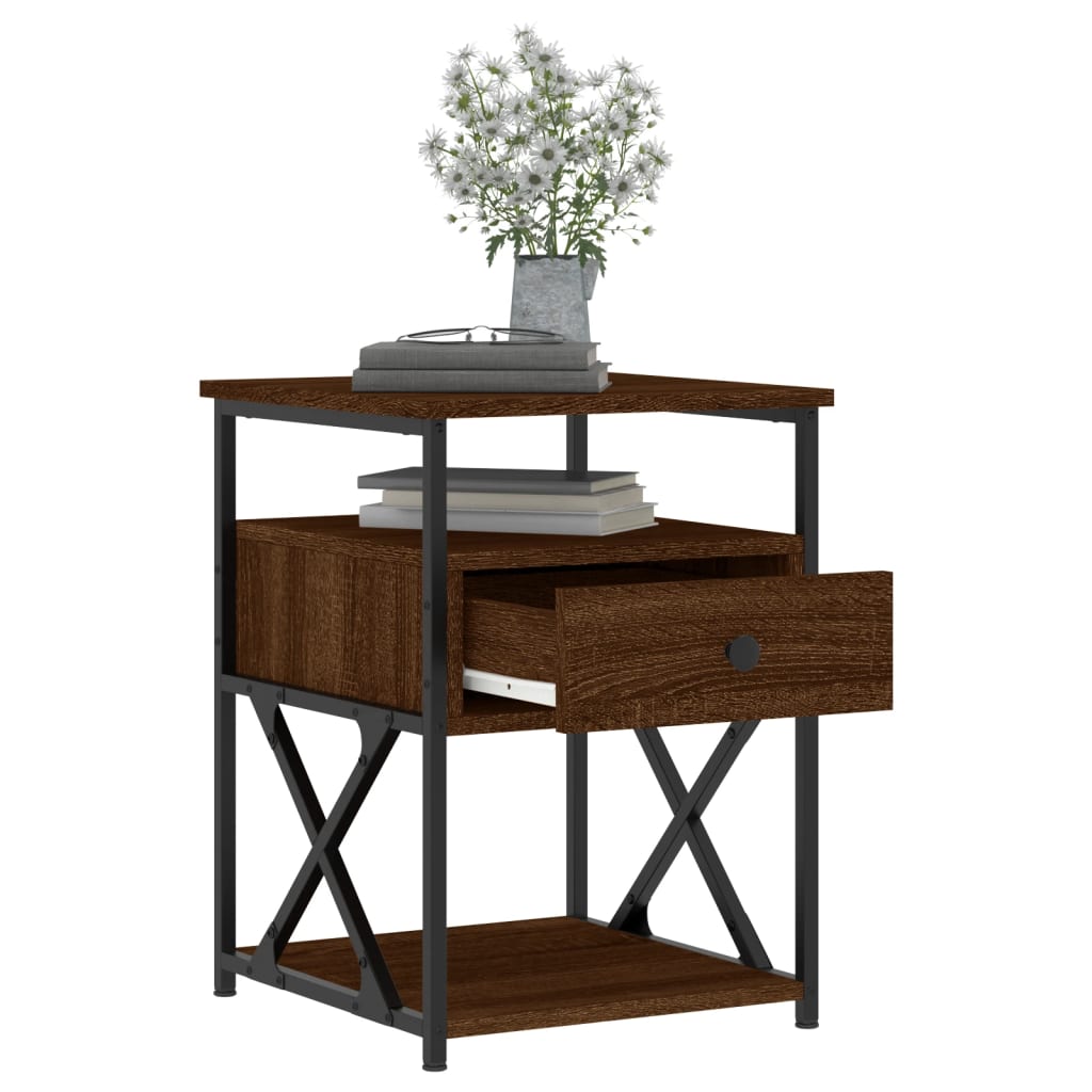 Bedside Cabinets 2 pcs Brown Oak 40x42x55 cm Engineered Wood