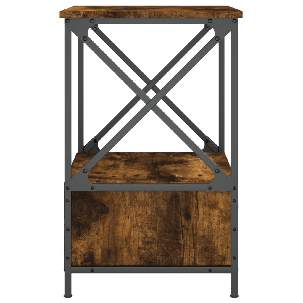 Bedside Table Smoked Oak 50x41x65 cm Engineered Wood