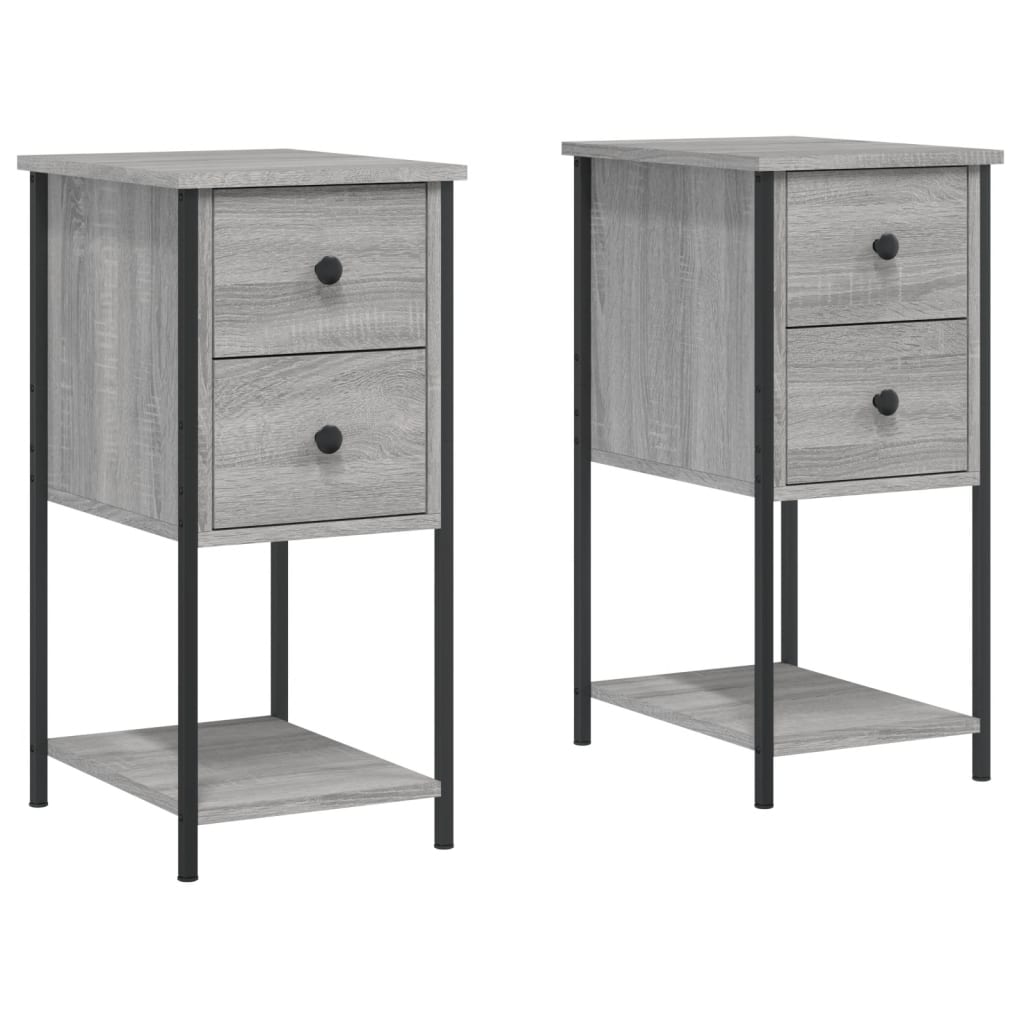 Bedside Cabinets 2 pcs Grey Sonoma 32x42x70 cm Engineered Wood