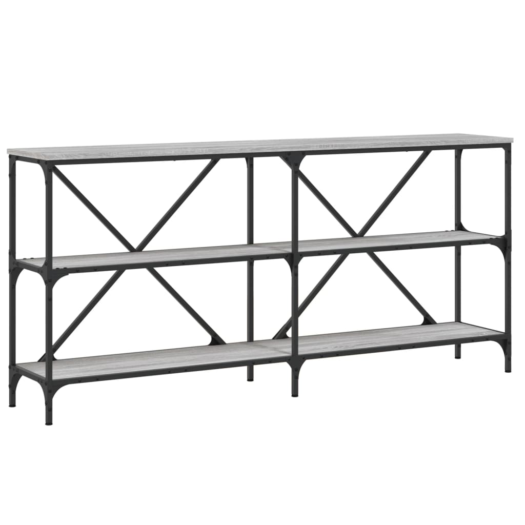 Console Table Grey Sonoma 160x30x75 cm Engineered Wood and Iron