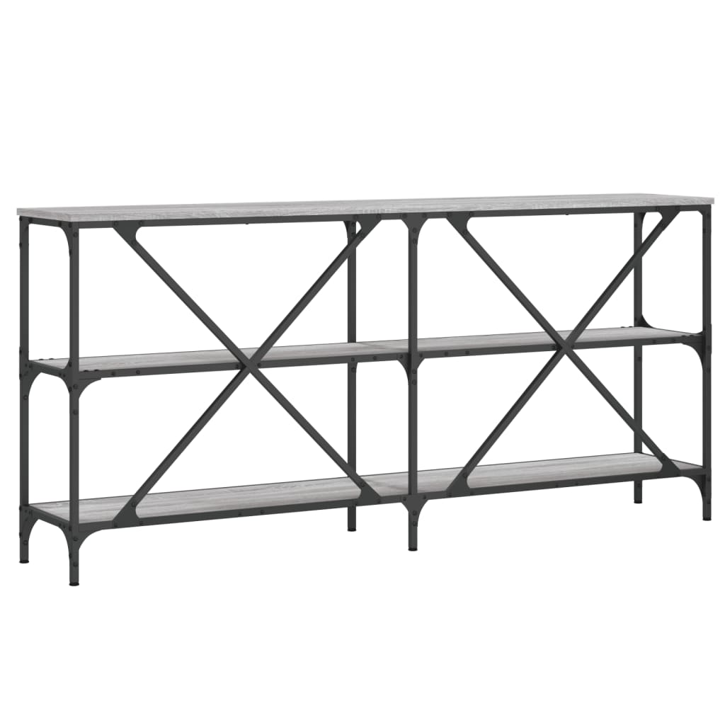 Console Table Grey Sonoma 160x30x75 cm Engineered Wood and Iron
