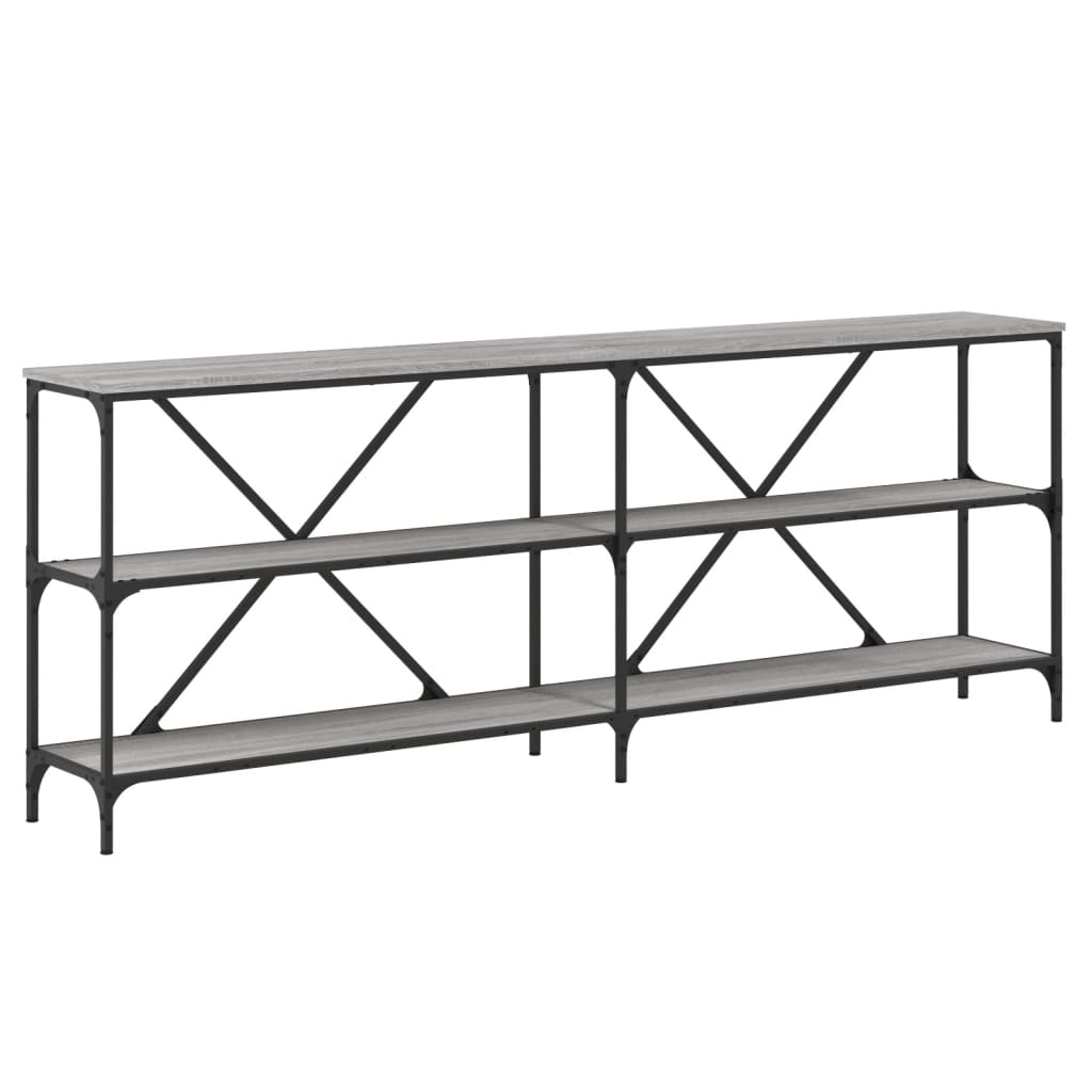 Console Table Grey Sonoma 200x30x75 cm Engineered Wood and Iron