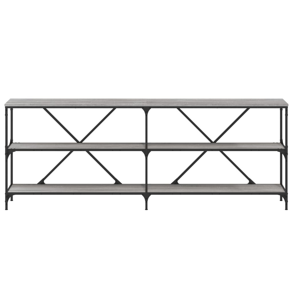 Console Table Grey Sonoma 200x30x75 cm Engineered Wood and Iron