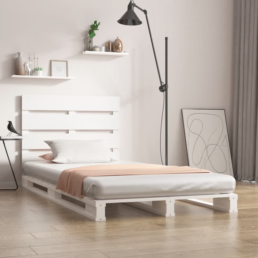Bed Frame without Mattress White 90x190 cm Single Solid Wood Pine Single