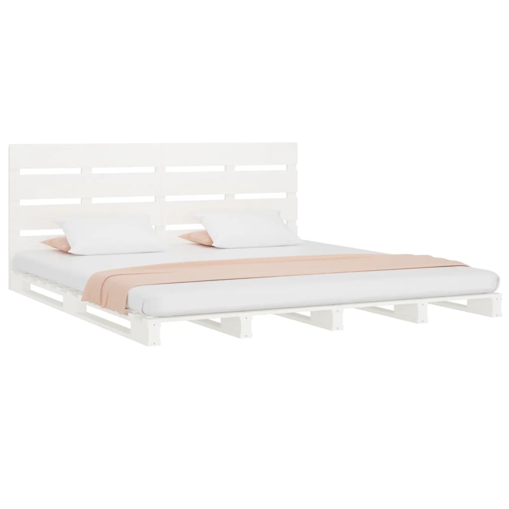 Bed Frame without Mattress White 140x190 cm Solid Wood Pine