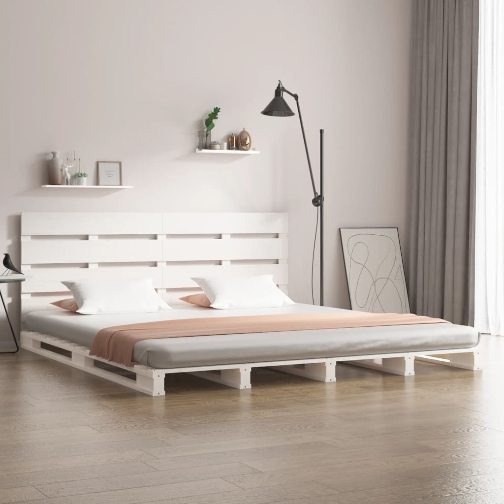 Bed Frame without Mattress White 140x190 cm Solid Wood Pine