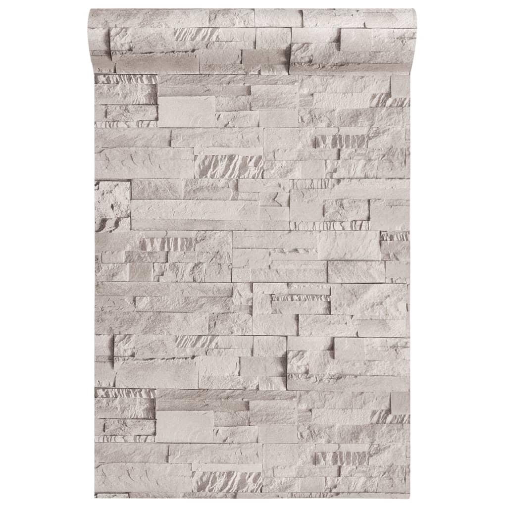 Wallpaper 3D Stone Look Cream 10x0.53 m Non-woven
