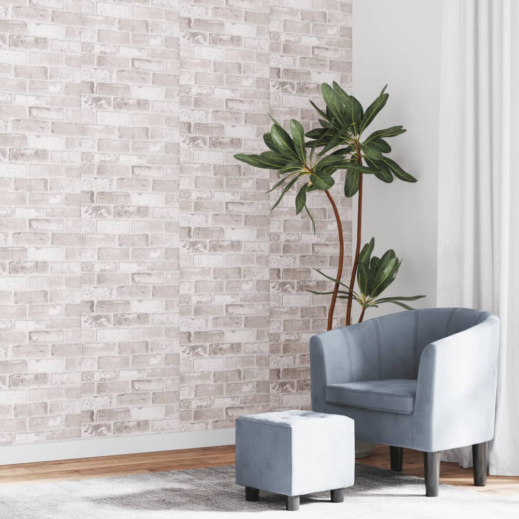 Wallpaper 3D Brick Pattern Grey 10x0.53 m Non-woven