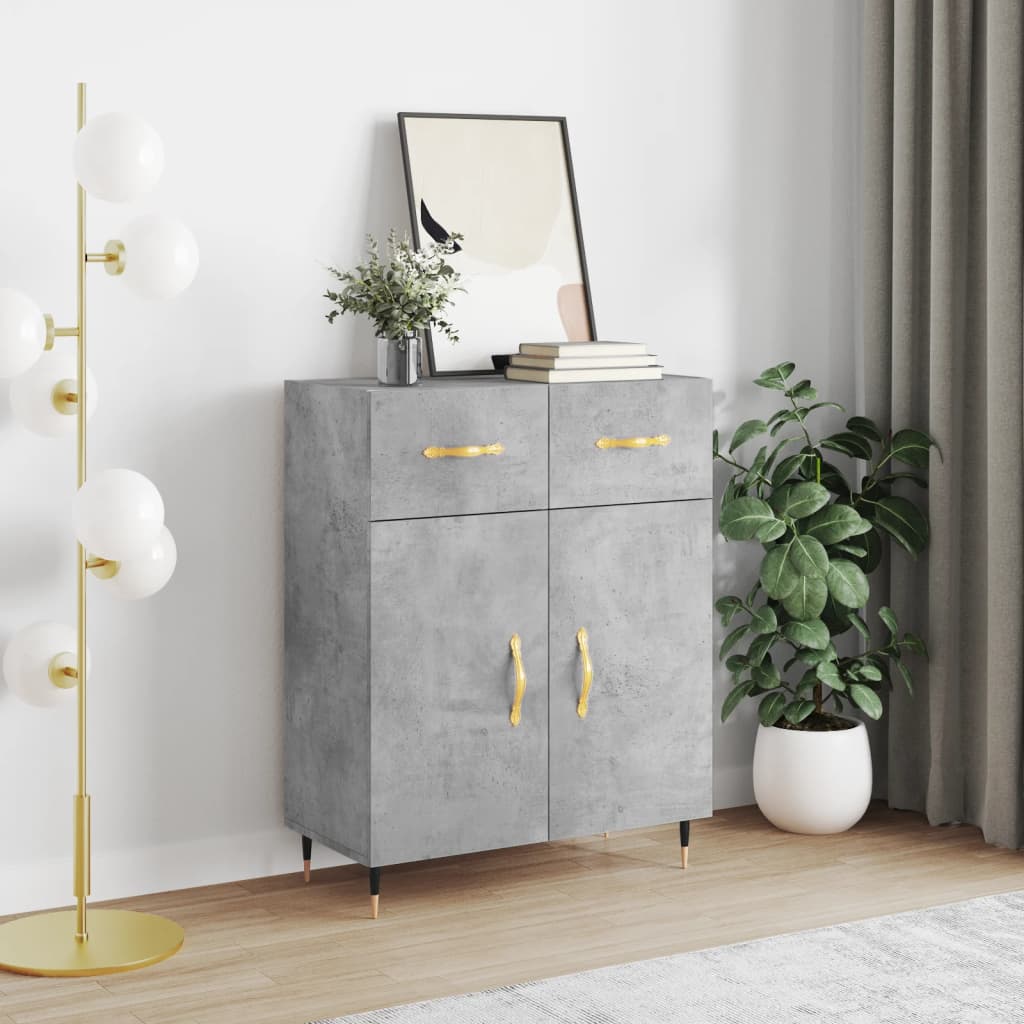 Sideboard Concrete Grey 69.5x34x90 cm Engineered Wood