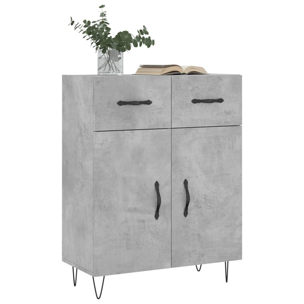 Sideboard Concrete Grey 69.5x34x90 cm Engineered Wood