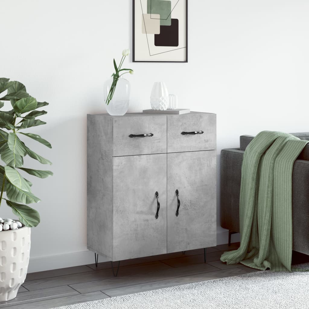 Sideboard Concrete Grey 69.5x34x90 cm Engineered Wood