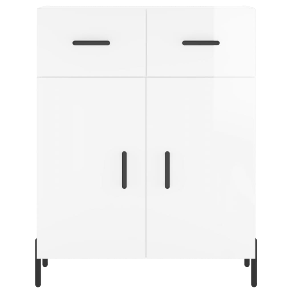 Sideboard High Gloss White 69.5x34x90 cm Engineered Wood