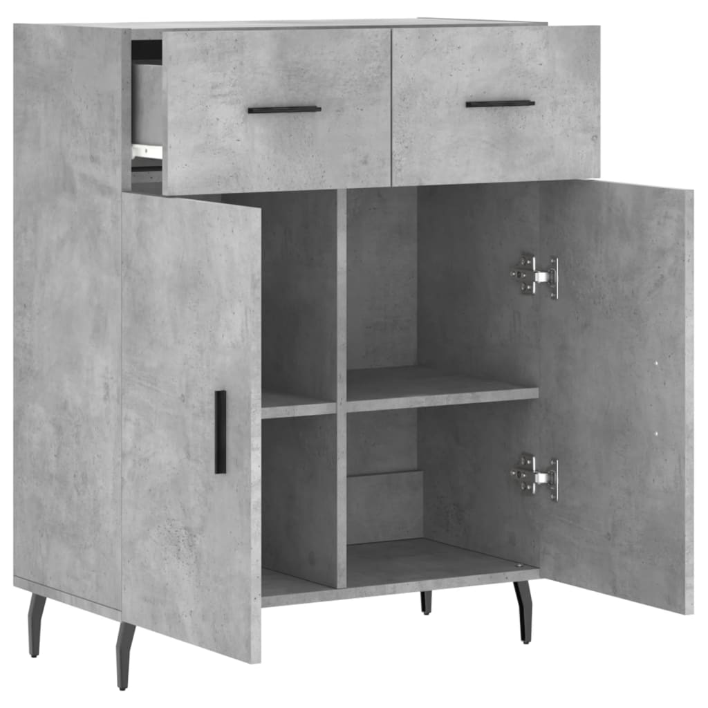 Sideboard Concrete Grey 69.5x34x90 cm Engineered Wood