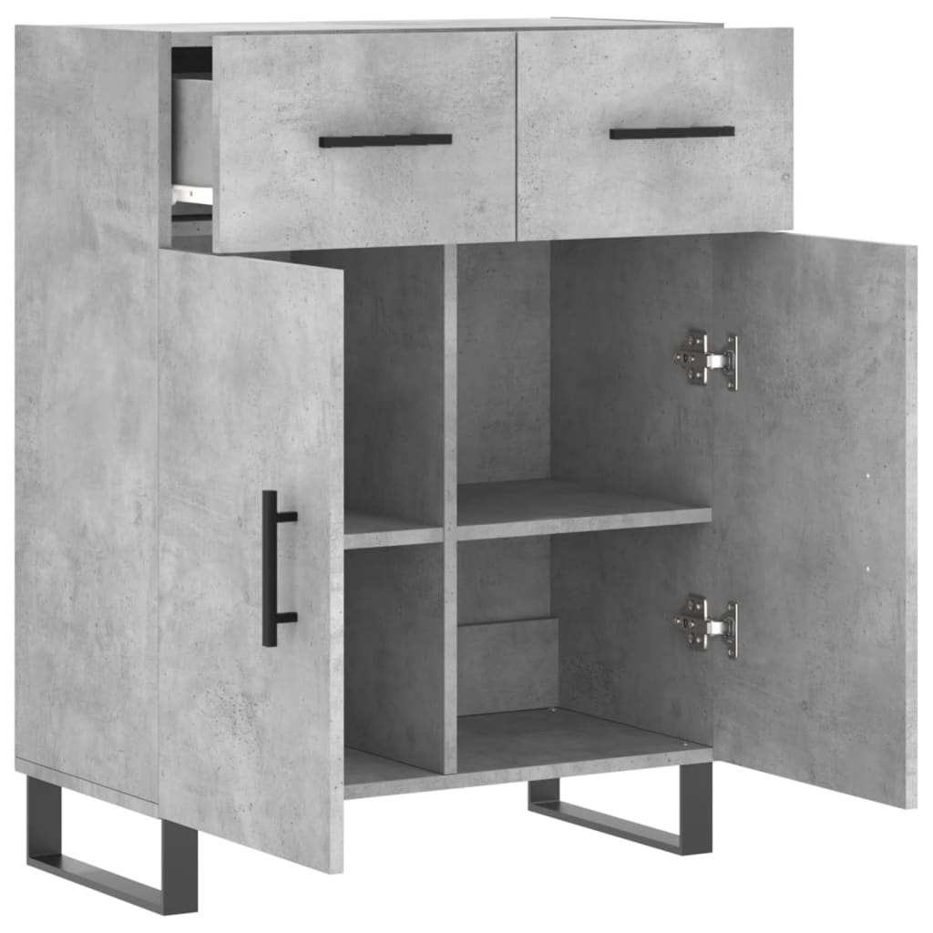 Sideboard Concrete Grey 69.5x34x90 cm Engineered Wood