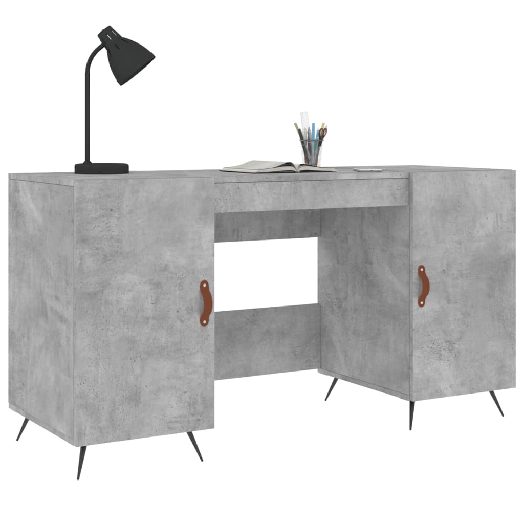 Desk Concrete Grey 140x50x75 cm Engineered Wood