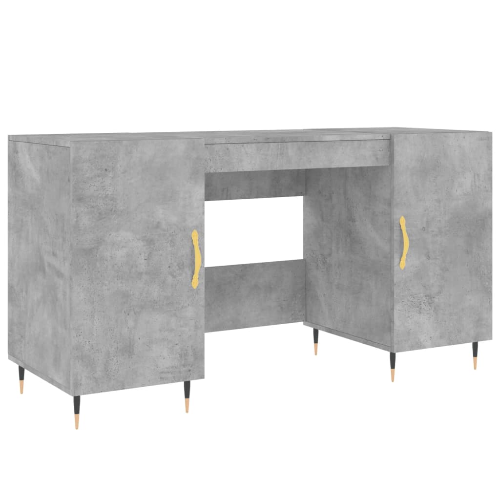 Desk Concrete Grey 140x50x75 cm Engineered Wood