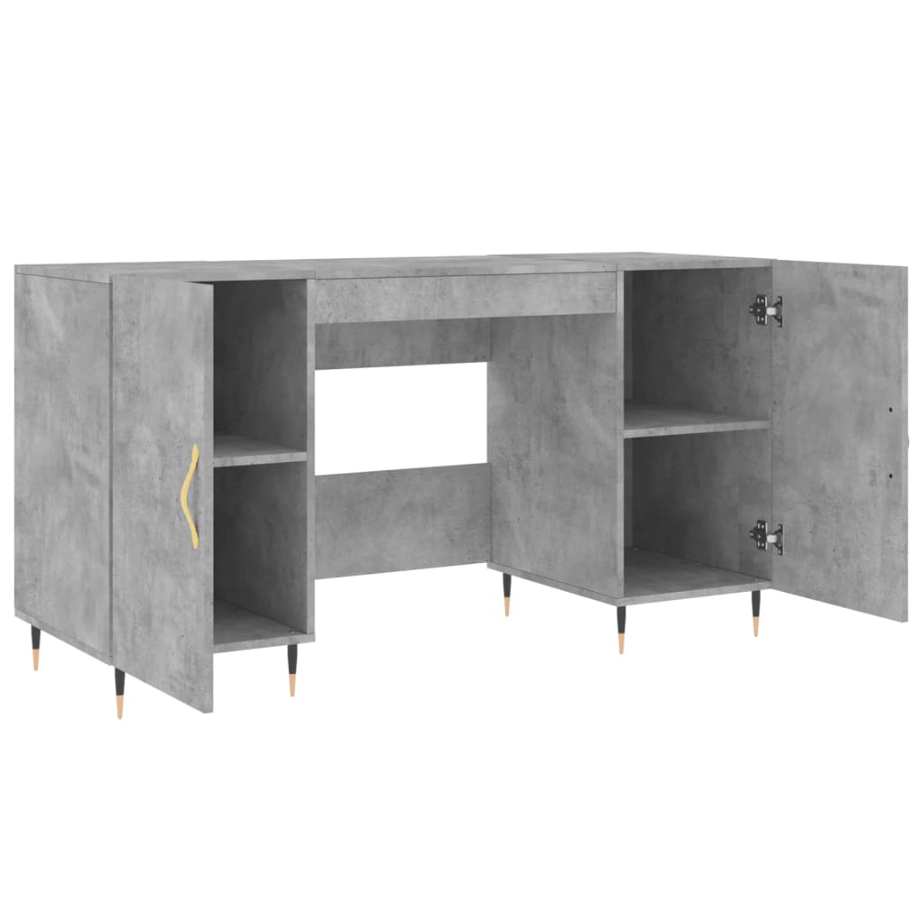 Desk Concrete Grey 140x50x75 cm Engineered Wood