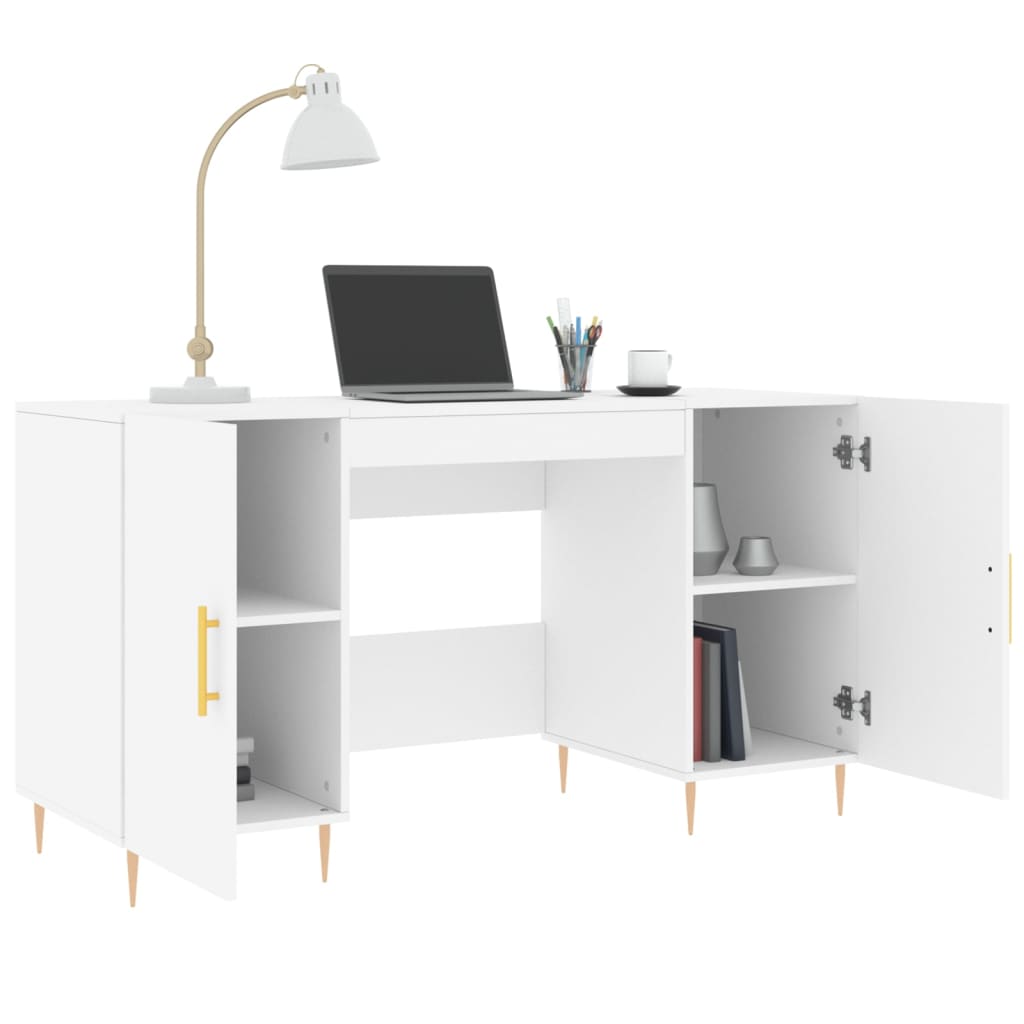 Desk White 140x50x75 cm Engineered Wood