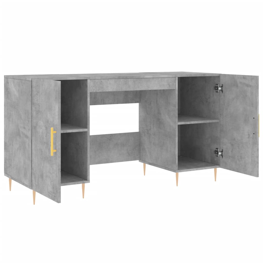 Desk Concrete Grey 140x50x75 cm Engineered Wood