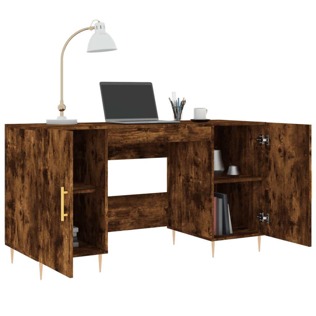 Desk Smoked Oak 140x50x75 cm Engineered Wood