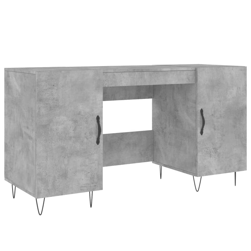 Desk Concrete Grey 140x50x75 cm Engineered Wood