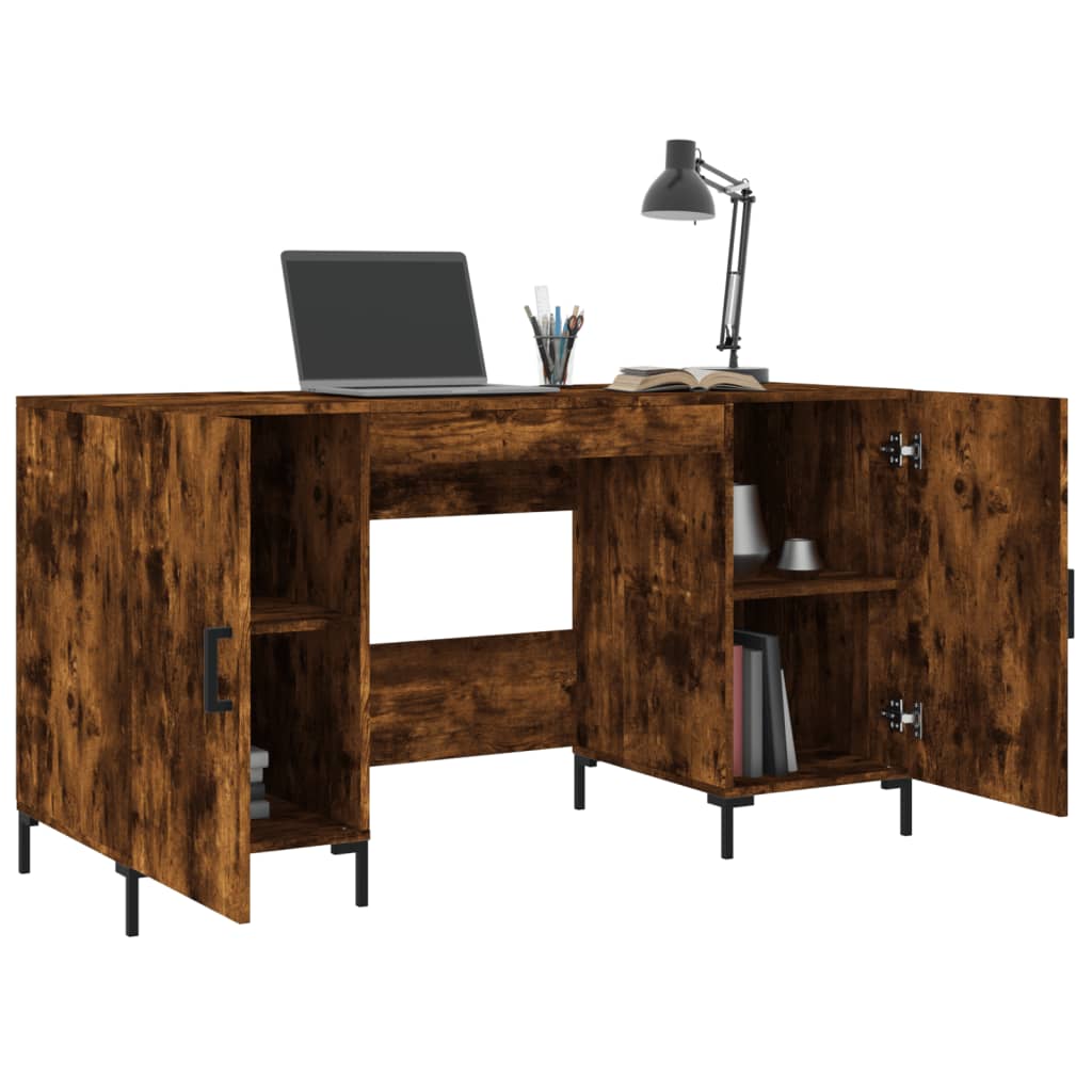 Desk Smoked Oak 140x50x75 cm Engineered Wood