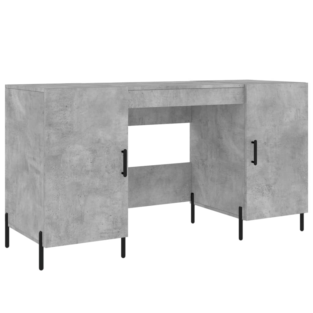 Desk Concrete Grey 140x50x75 cm Engineered Wood