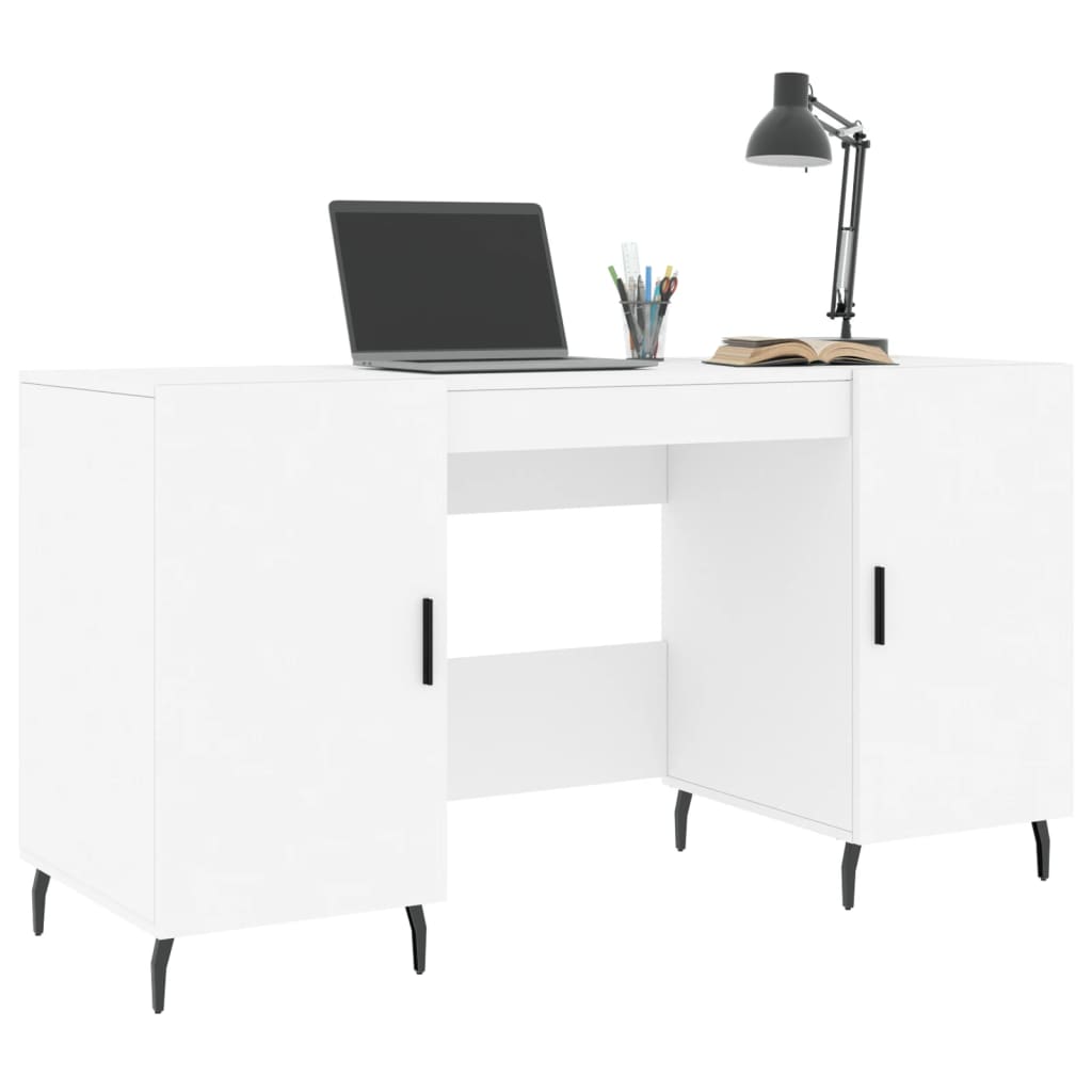 Desk White 140x50x75 cm Engineered Wood