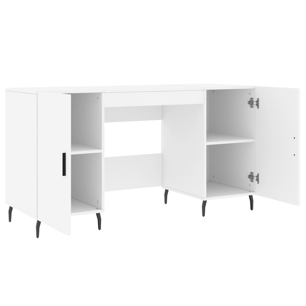 Desk White 140x50x75 cm Engineered Wood