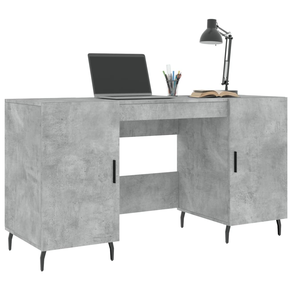 Desk Concrete Grey 140x50x75 cm Engineered Wood