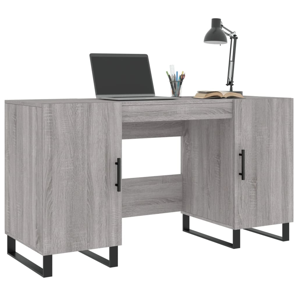 Desk Grey Sonoma 140x50x75 cm Engineered Wood