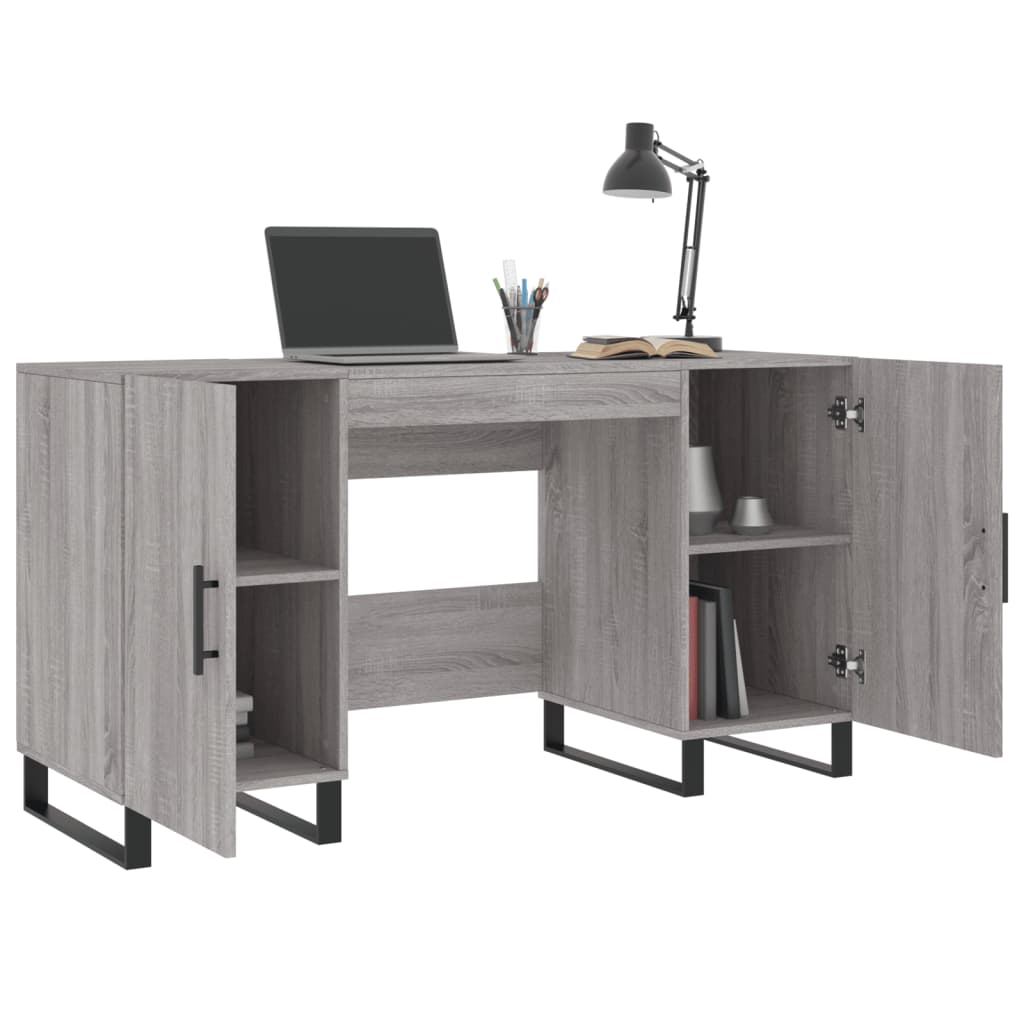 Desk Grey Sonoma 140x50x75 cm Engineered Wood