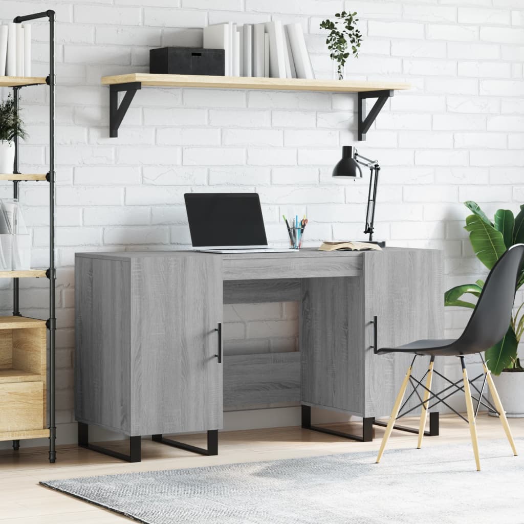 Desk Grey Sonoma 140x50x75 cm Engineered Wood
