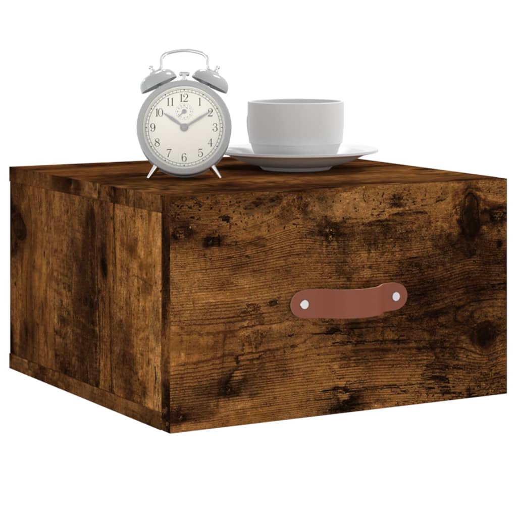 Wall-mounted Bedside Cabinet Smoked Oak 35x35x20 cm