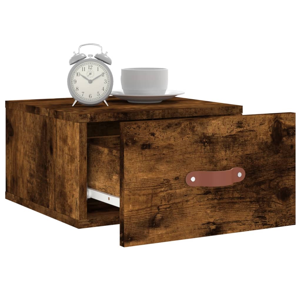 Wall-mounted Bedside Cabinet Smoked Oak 35x35x20 cm