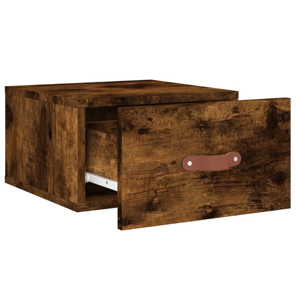 Wall-mounted Bedside Cabinet Smoked Oak 35x35x20 cm