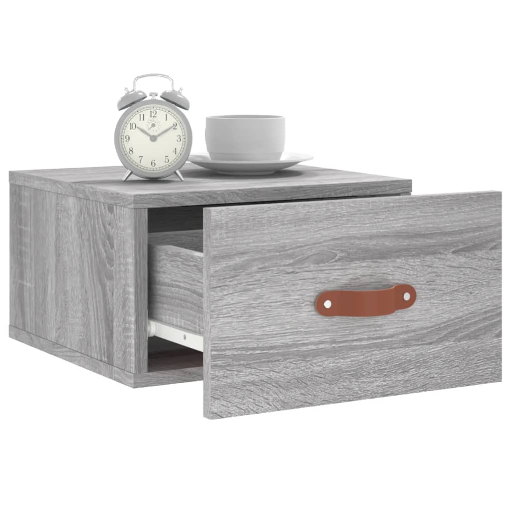 Wall-mounted Bedside Cabinet Grey Sonoma 35x35x20 cm